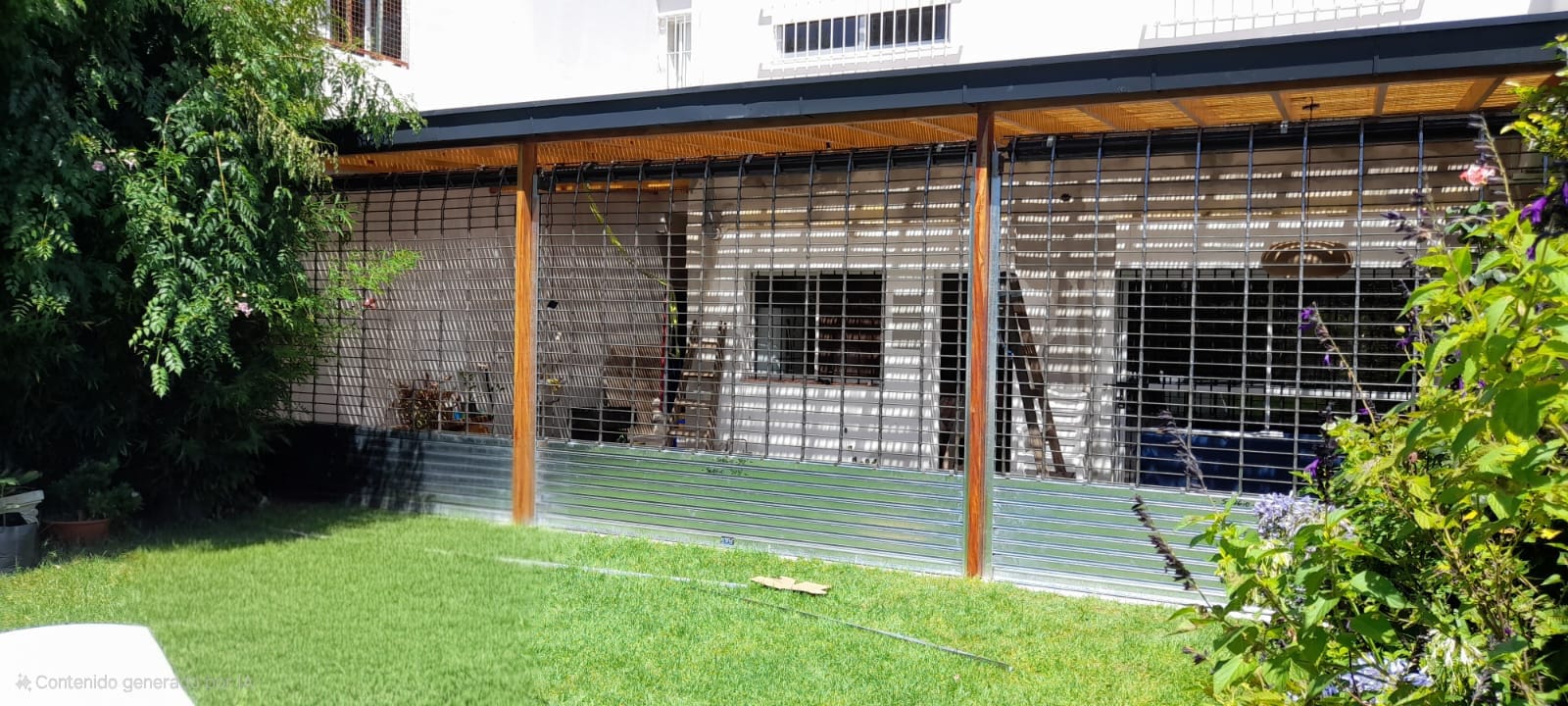 Cerramiento de quincho con cortina metálica americana Inducort
